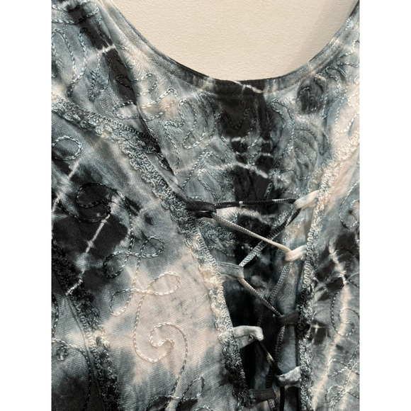 Vintage Flow Lace Up Corset Tie Dye FreeSize Tattered Witchy Whimsigoth Fairy - Picture 2 of 9